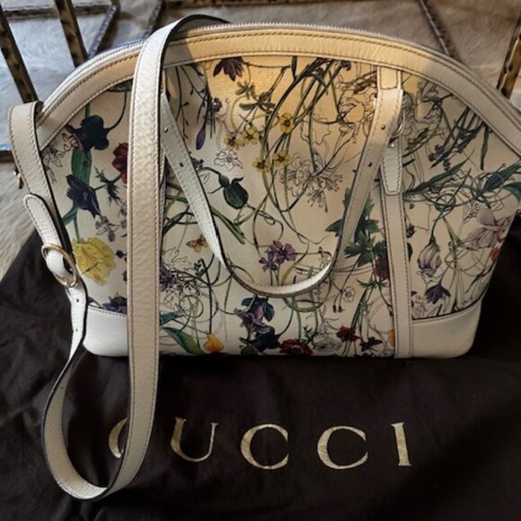 Gucci Flora Nice Coated Canvas Satchel - Picture 1 of 8